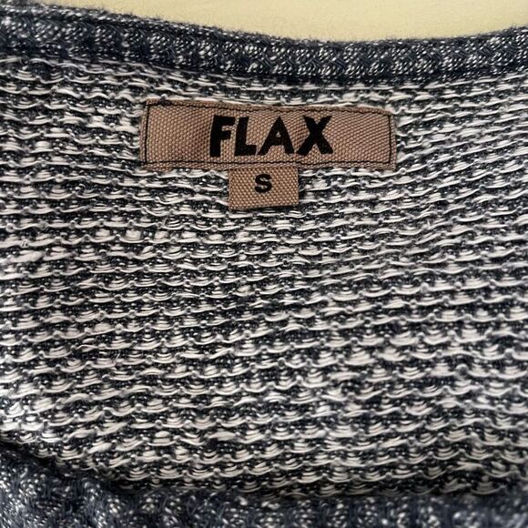 Flax Compelling Cardigan in Blue Honeycomb 100% Linen Button Down‎ Small - Picture 5 of 8